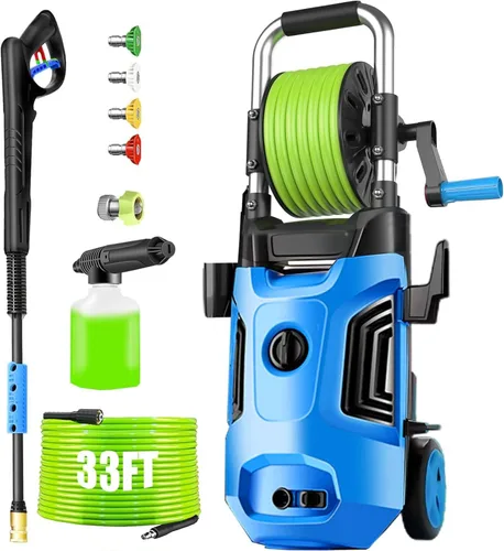 Miniatura 9 de Lavadora a presión eléctrica 4800PSI 2026 Nueva lavadora de energía potable de 4.0 GPM con tubo de 33 pies, 4 boquillas, mejor