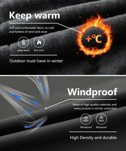 Miniatura 4 de Chaqueta de esquí de invierno impermeable para hombre, chaqueta de snowboard de invierno impermeable con capucha y forro polar resistente al viento