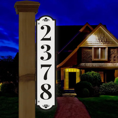 Miniatura 2 de Letrero de dirección de casa de doble cara, letrero de correo para buzón, letrero de dirección 911 reflectante personalizado, números de casa, C01