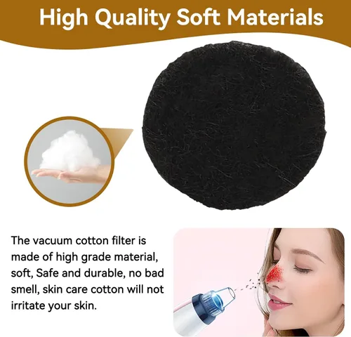 Miniatura 2 de 100 filtros de microdermoabrasión negros, 3 tamaños, filtro de algodón, almohadillas de filtrado redondas para máquina de belleza de eliminación