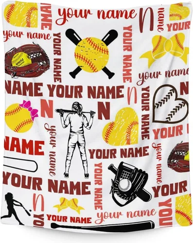 Miniatura 28 de COZYAURA Manta de sóftbol, regalos de equipo de sóftbol para niñas, mujeres y jugadores, 30 x 40 pulgadas, acogedoras mantas mullidas para sofá