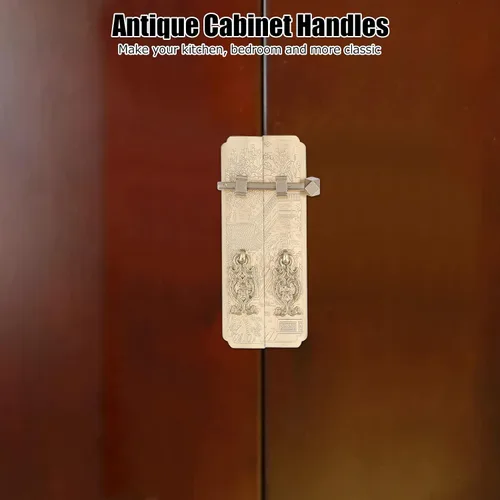 Miniatura 5 de Placa frontal retro del gabinete chino latón paisaje patrón decorativo para armarios