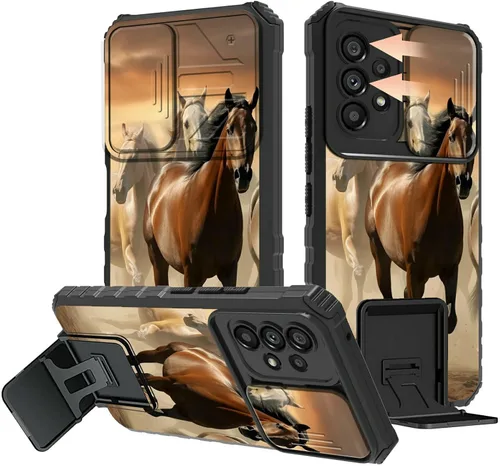Miniatura 63 de Rossy Funda para Samsung Galaxy S22 Ultra para Samsung S22 Ultra con cubierta deslizante para cámara con función atril, funda híbrida de doble capa