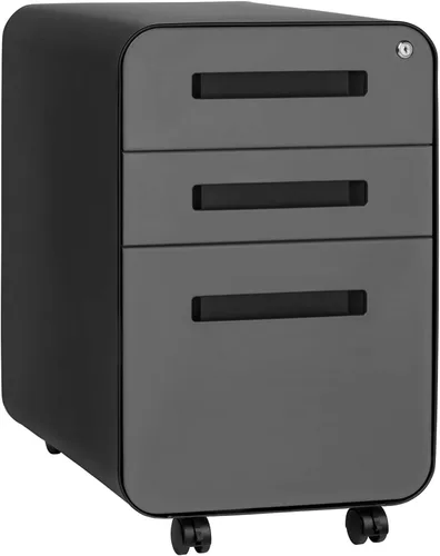 Miniatura 16 de Laura Davidson Furniture Stockpile Archivador de 3 Cajones con Cerradura - Archivador de Metal Bajo Escritorio de Oficina, Carpetas de Archivo