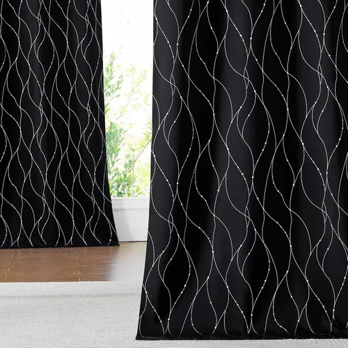 Miniatura 76 de NICETOWN Paneles de Cortinas Opacas para Dormitorio - Tratamiento de Ventanas con Aislamiento Térmico, Ojales Sólidos, Cortinas Opacas con Diseño