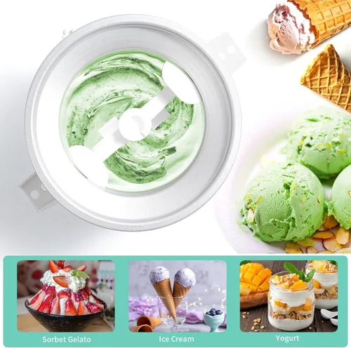 Miniatura 2 de Accesorio para helado compatible con mezcladores KitchenAid de 4.5/5/6/7 cuartos de galón, hace 2 cuartos de helado, compatible con accesorio