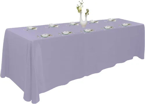 Miniatura 14 de Urby Mantel negro para mesas rectangulares de 6 a 8 pies con capacidad para 6 a 8 personas, manteles de mesa de tela para fiestas de 6 a 8 sillas