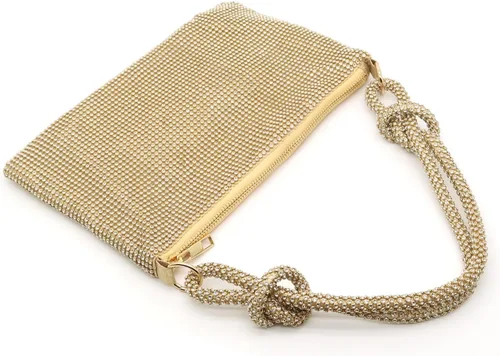 Miniatura 4 de Lytosmoo Bolso de noche brillante con diamantes de imitación para mujer, bolso de mano plateado para mujer, bolso de mano de noche para fiesta