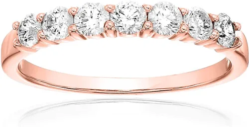 Miniatura 6 de VIR JEWELS Anillo de aniversario de boda de diamantes de 34 quilates (ctw) para mujer, anillo de compromiso de diamantes redondos de oro blanco