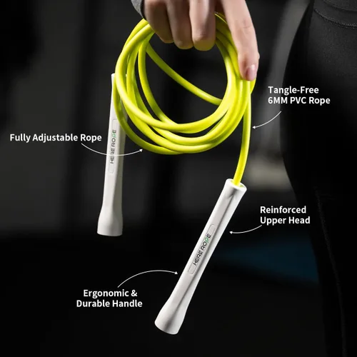 Miniatura 3 de Hererope - Cuerda de saltar de PVC de 0.236 in para hombres y mujeres, fitness, velocidad, trucos, entrenamiento cardiovascular, cuerda de saltar