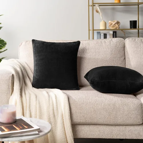 Miniatura 2 de PAVILIA Juego de 2 fundas de almohada negras de 20 x 20 pulgadas, fundas de almohada decorativas para cama, sofá, cojín decorativo bohemio para Negro