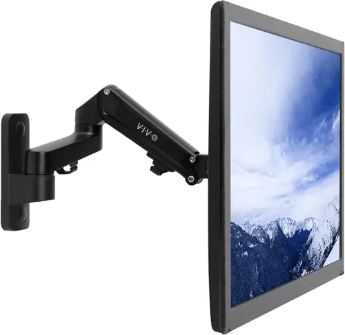 VIVO Soporte de pared para monitor LCD individual de aluminio premium para pantallas de hasta 32 pulgadas, brazo neumático ajustable que se adapta