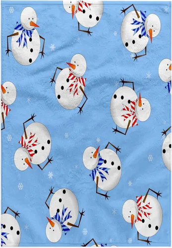 Miniatura 6 de 3dRose Cute Holiday Snowman Print Light Blue 11x12 Wash Cloth for Face and Body