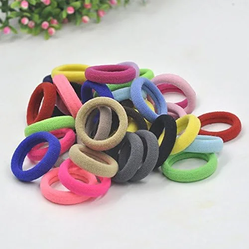 Miniatura 4 de Accesorios para el cabello para niñas y niños, bandas de goma para cola de caballo, bandas elásticas para el cabello (negro)