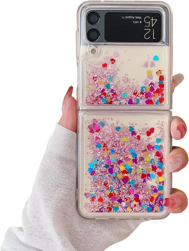 Miniatura 21 de Funda para Samsung Galaxy Z Flip 3 con purpurina para niñas y mujeres, funda transparente de TPU suave de TPU para Samsung Galaxy Z Flip 3 5G 2021
