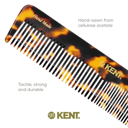 Miniatura 5 de Kent 16T TY de dientes finos y anchos para el aseo diario, peine de estilo hecho a mano para todo tipo de cabello, peine desenredante para cabello