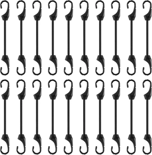 Miniatura 9 de Cuerda elástica pequeña de 2 pulgadas con ganchos, 20 piezas de mini ganchos elásticos resistentes a los rayos UV, cuerdas elásticas de 0.197 in