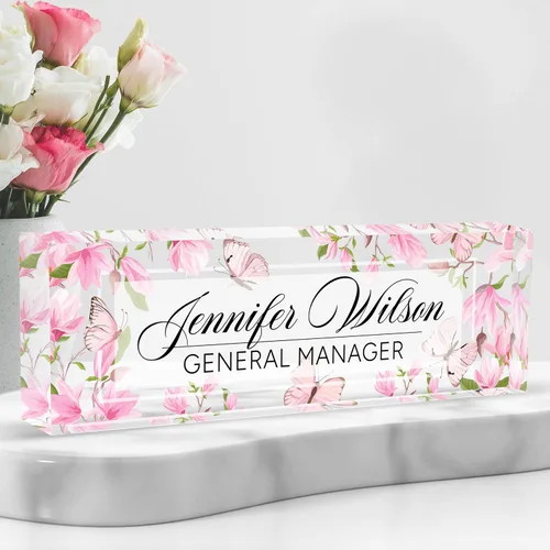Miniatura 24 de Placa de nombre personalizada para escritorio, placa de nombre de escritorio de acrílico personalizada, regalos de agradecimiento a los empleados