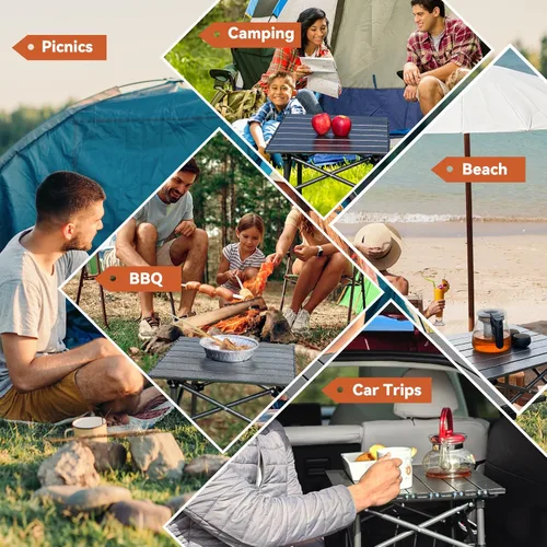 Miniatura 7 de Mesa de camping plegable Opliy, mesa portátil para 1-2 personas - Mesa plegable ligera con bolsa de transporte para camping, senderismo, picnics