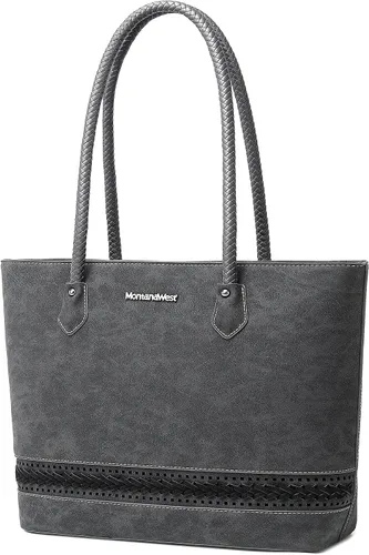 Montana West Bolsas Tote Tejidas para Mujeres, Carteras y Bolsos de Mano con Bolsillo Trasero con Cremallera