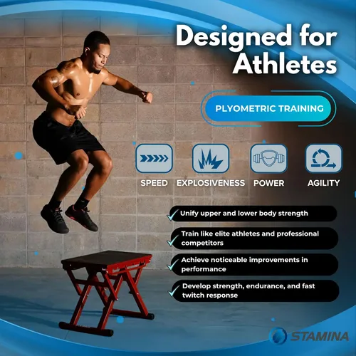 Miniatura 9 de Stamina X, caja Plyo de altura ajustable 12" to 24" Adjustable Height Plyo Step Up Exercise Box for home workouts; Access to müüv; Non-Slip