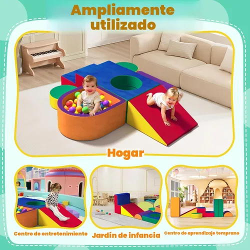 Miniatura 7 de 6 piezas de juguetes de escalada para niños pequeños, bloques de escalada de espuma de terciopelo de cristal para niños pequeños de 1 a 3 años