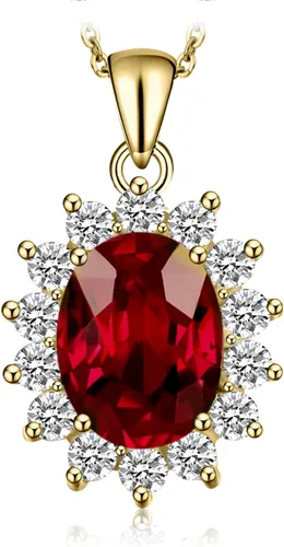 Miniatura 32 de JewelryPalace Princess Diana Kate Middleton Natural Amethyst Citrine Garnet Peridot Topaz Created Ruby Sapphire Simulated Emerald Pendant Necklace
