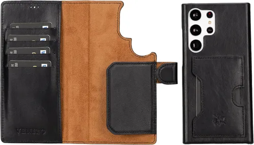 Miniatura 48 de Venito Florence - Funda de piel compatible con Samsung Galaxy S9, extra segura con bloqueo RFID, cartera desmontable para teléfono (gris decolorado)