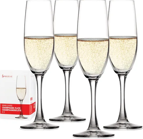 Spiegelau Copas de Champán para Amantes del Vino, Juego Elegante de Copas de Champán de Cristal para Regalo, Perfecto para Prosecco, Rosa Espumoso,