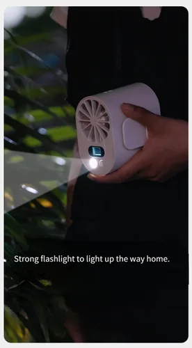 Miniatura 7 de Nuevo ventilador de cintura inalámbrico con luz LED, batería de larga duración y pantalla digital, ideal para actividades al aire libre