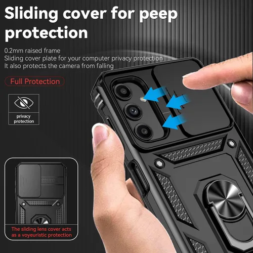 Miniatura 3 de Funda para Samsung Galaxy A14 5G con cubierta deslizante para cámara y protector de pantalla HD [grado militar de 16 pies probada en caídas] Soporte
