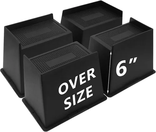 Miniatura 15 de Elevadores de cama de 4 pulgadas, resistentes, elevadores de muebles de gran tamaño, paquete de 4 elevadores de cama extra anchos para mesa, sofá
