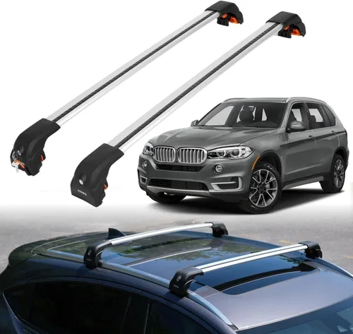 Miniatura 10 de ERKUL Barras transversales de techo de 220 libras para BMW X3 G01 2018-2024 Barras transversales de aluminio con bloqueo antirrobo para techo