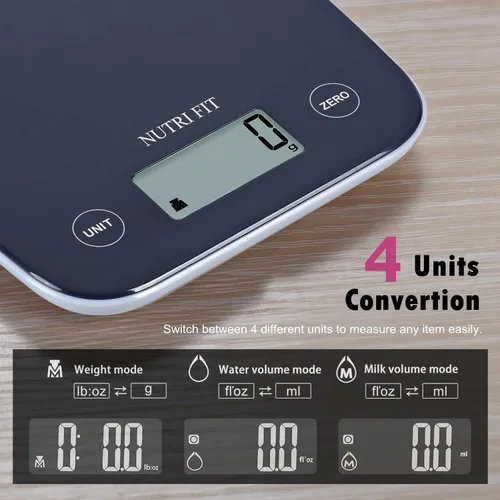 Miniatura 4 de NUTRI FIT Báscula digital de alimentos, báscula de cocina de 11 libras de peso digital, báscula de cocina para alimentos y gramos, 4