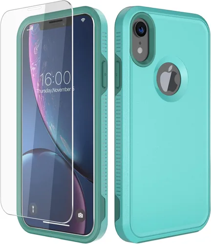 Miniatura 9 de Diverbox Funda para iPhone XR [Protector de Pantalla de Vidrio Templado] [A Prueba de Golpes] [A Prueba de Caídas] Funda de Teléfono de Protección