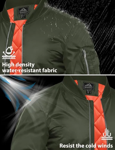 Miniatura 3 de TACVASEN - Chaqueta bomber para hombre, cortavientos, chaqueta térmica acolchada, abrigada, para invierno