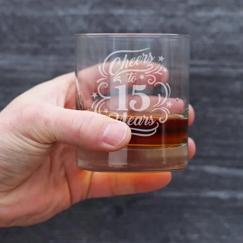 Miniatura 4 de Regalos personalizados de cristal de whisky para mujeres y hombres, decoración de fiesta de 15 aniversario, vasos de 10.25 onzas