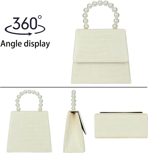 Miniatura 3 de Evening Handbag for Women - Synthetic Pearl Top Handle Crossbody Bag Clutch Purses Prom Party Dinner Accessories