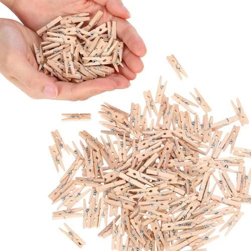 Miniatura 9 de Marsui 200 pinzas de madera resistentes para colgar ropa al aire libre, lavandería, manualidades, fotos (negro, 4 pulgadas)
