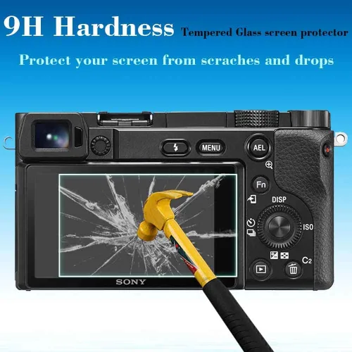 Miniatura 4 de ULBTER Protector de pantalla para Sony A6600 A6400 A6300 A6100 A6000 [3 piezas] y cubierta de zapata 9H dureza vidrio templado para Sony Alpha 6600