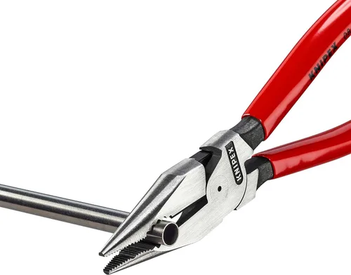 Miniatura 3 de KNIPEX 08 21 185 Alicates combinados puntiagudos con revestimiento de plástico negro Atramentized 7.283 in