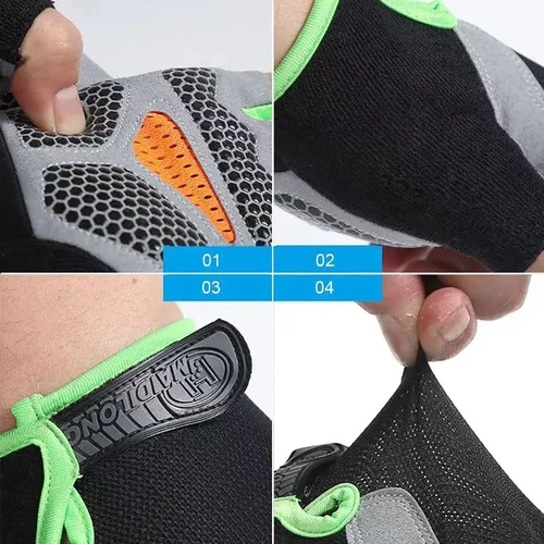 Miniatura 3 de Guantes de ciclismo de carretera de gel para hombre, guantes de ciclismo de medio dedo, guantes de bicicleta de carretera MTB, almohadilla de gel