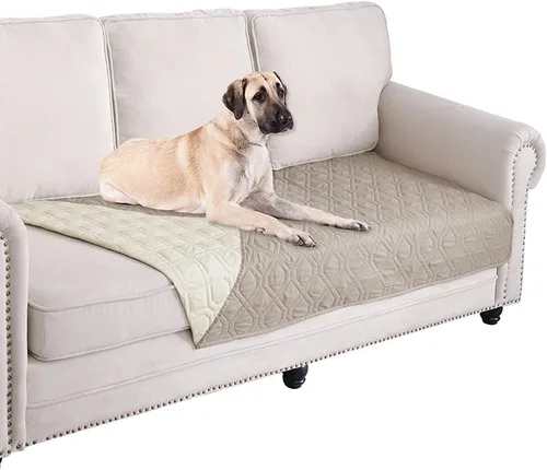 Miniatura 52 de Ameritex Funda Impermeable para Cama de Perro Manta para Mascotas para Muebles Cama Sillón Sofá Reversible Azul marino+azul piedra