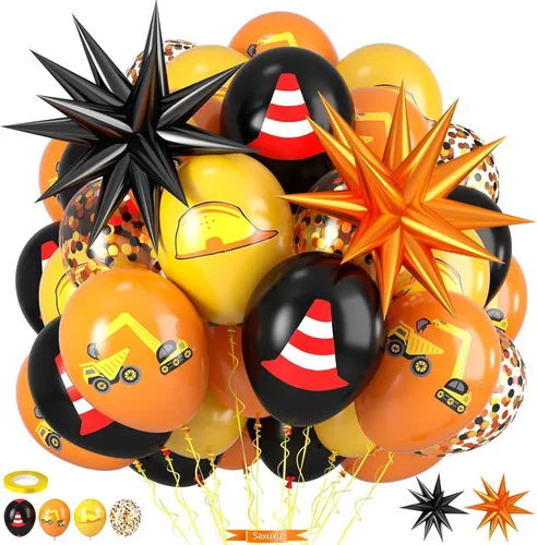Miniatura 18 de Globos de Baloncesto, Globos de Confeti Naranja Negro Metálico Plateado con Globo de Papel de Aluminio de Baloncesto para Cumpleaños de Niño Fiesta