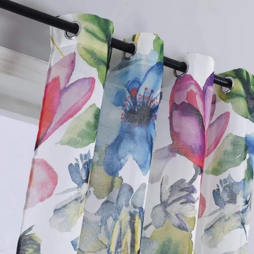 Taisier Home Stylish Living - Cortinas abstractas coloridas estampadas, coloridas cortinas transparentes, cortina de moda de 63 pulgadas de largo