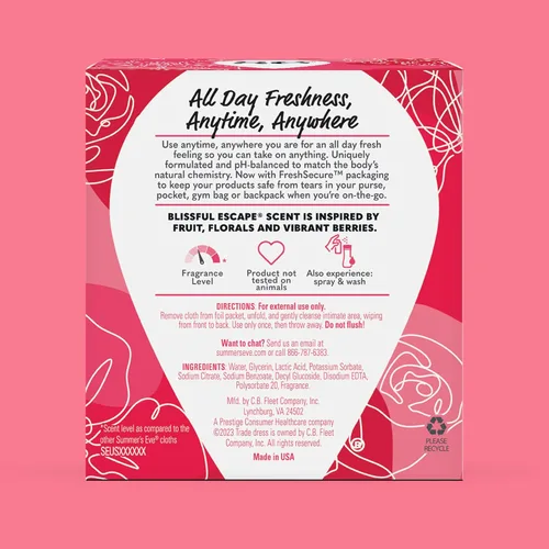 Miniatura 7 de Summer's Eve Blissful Escape - Toallitas femeninas, fórmula suave con pH equilibrado que ayuda a controlar el olor vaginal, toallitas envueltas