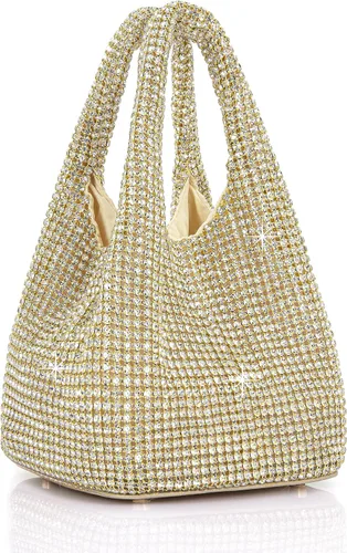 BABEYOND Bolsos de mano para mujer Bolsas de noche brillantes con purpurina y diamantes de imitación portátil para fiesta, baile de graduación, boda