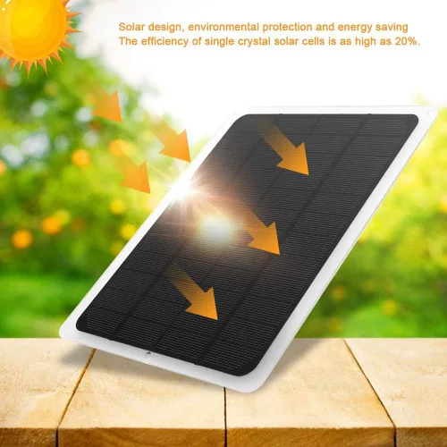 Miniatura 4 de Cargador de panel solar, panel monocristalino portátil de 12 V 10 W, cargador USB para luz de teléfono de automóvil, tableta de teléfono celular
