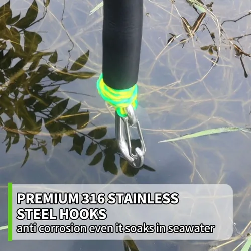 Miniatura 8 de Cuerda de muelle para lancha con clips dobles de acero inoxidable 316, accesorios para botes bajos, kayak, pontón, embarcaciones, Waverunner, Verde