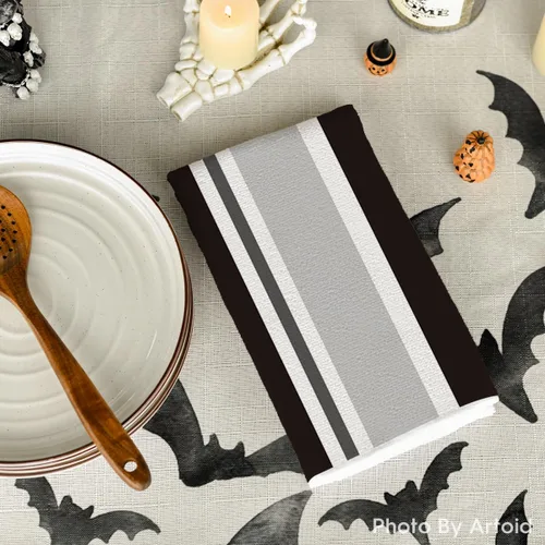 Miniatura 4 de Artoid Mode Toallas de Cocina Rayas Negras Home Sweet Home Boho Halloween Toallas de Platos, 18x26 Pulgadas Toallas de Mano de Decoración